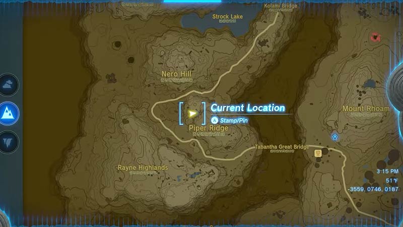 Piper Ridge Mighty Thistle location in Zelda TOTK