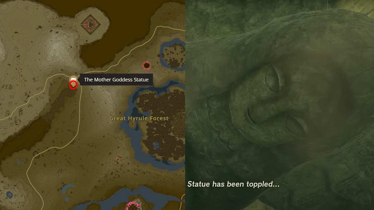 mother goddess statue location for the quest tears of the kingdom