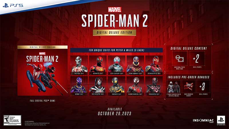 pre-order bonuses digital deluxe edition spider-man 2