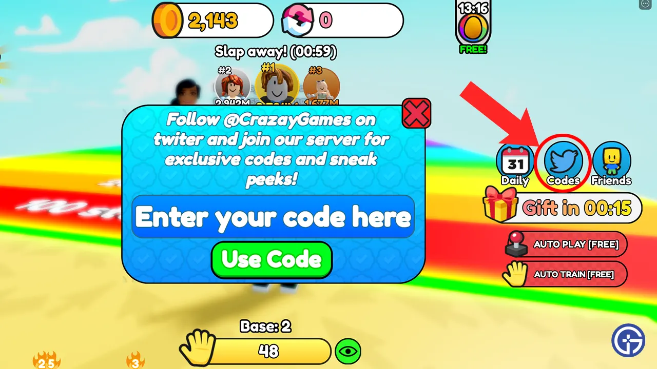 All Active Slap a Friend Codes free rewards coins 