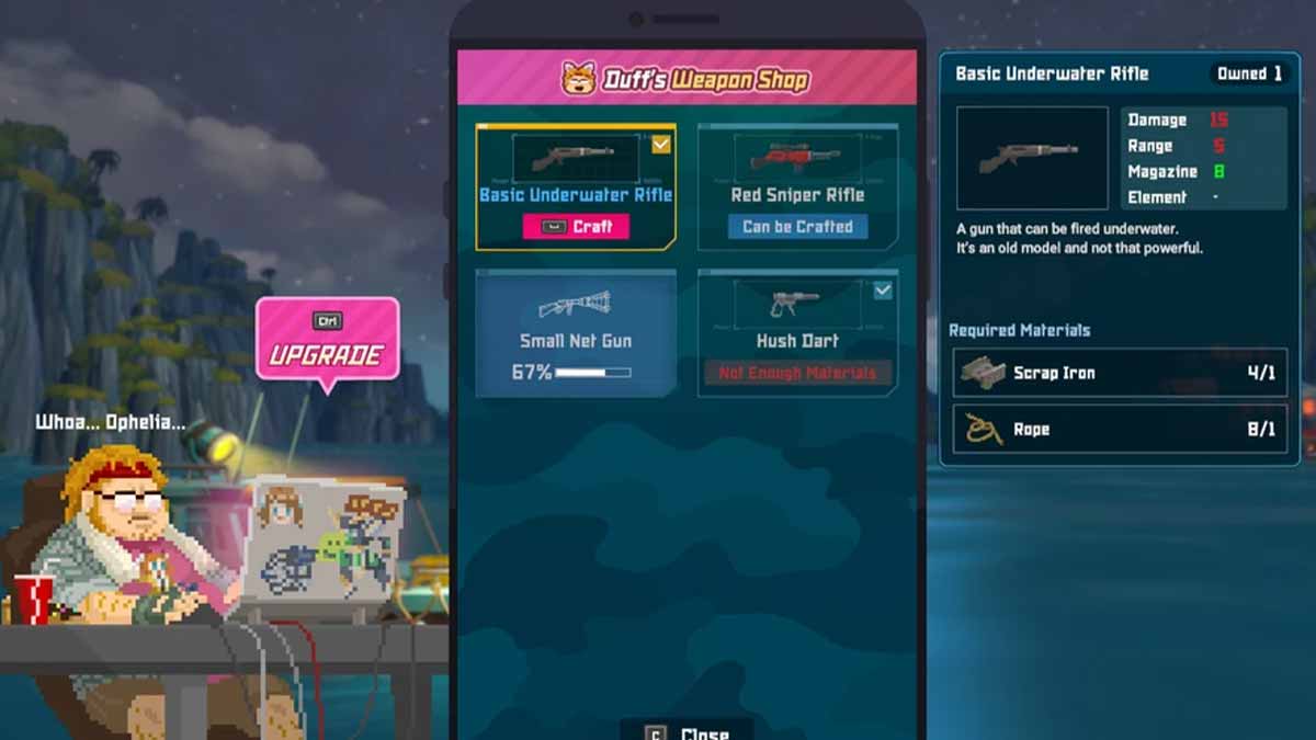 How To Upgrade Weapons In Dave The Diver guns swords rifles upgrades 