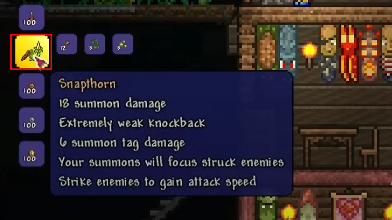 How to Make Snapthorn Whip In Terraria ingredients items 
