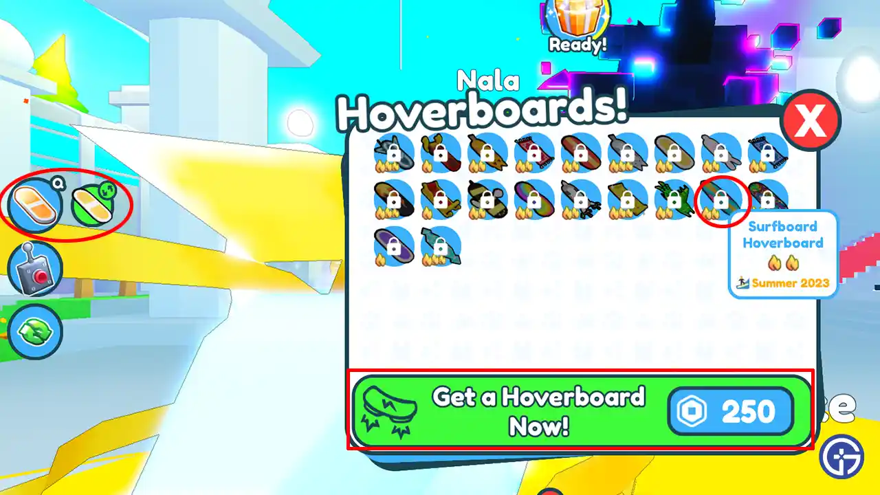 How to Unlock and buy Surfboard Hoverboard in Roblox Pet Simulator X