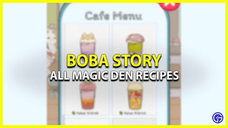 all recipes in boba story