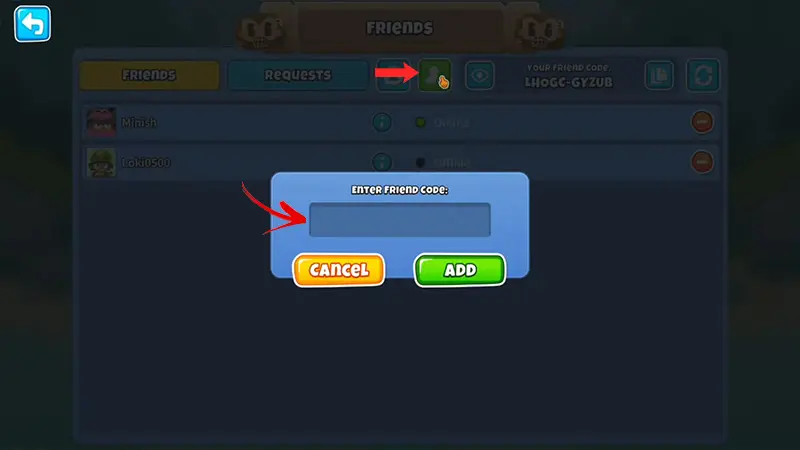 how to add friend in btd6