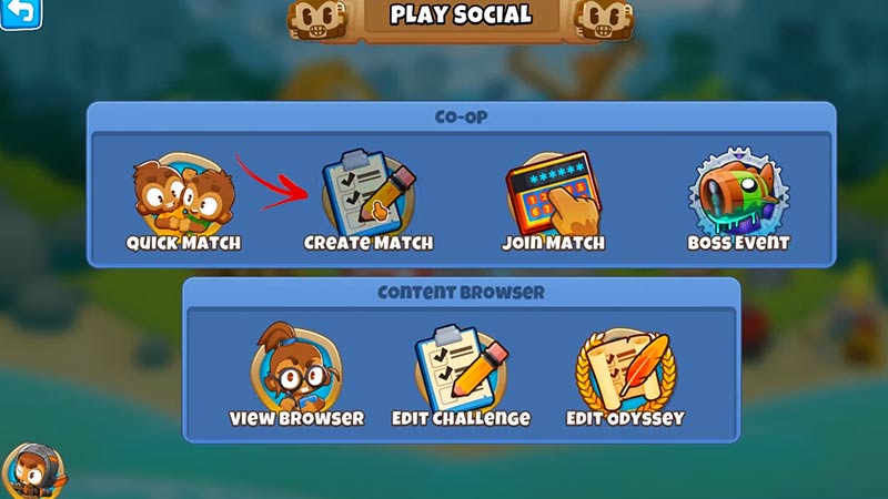 how to create a bloons td 6 match