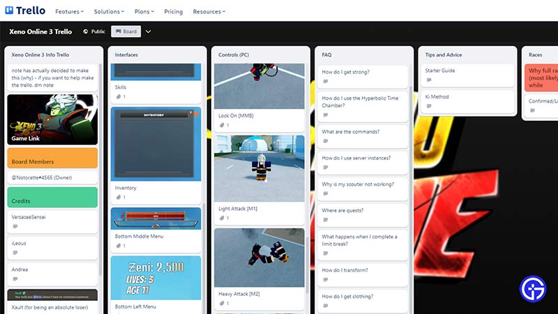 Roblox Xeno Online Trello