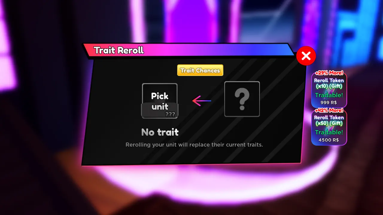 How to Reroll Traits in Roblox Anime Adventures unlock new trait for units