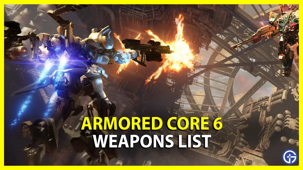 armored core 6 weapons guns list