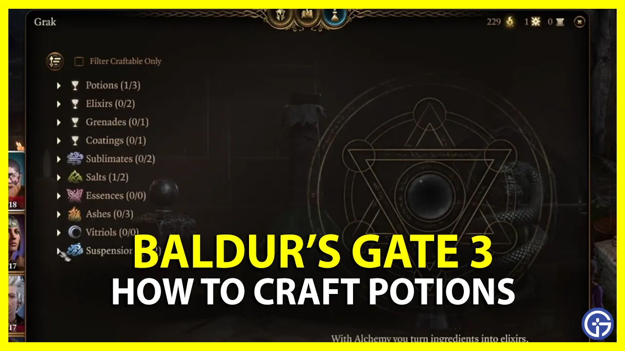 how to craft potions in baldur's gate 3