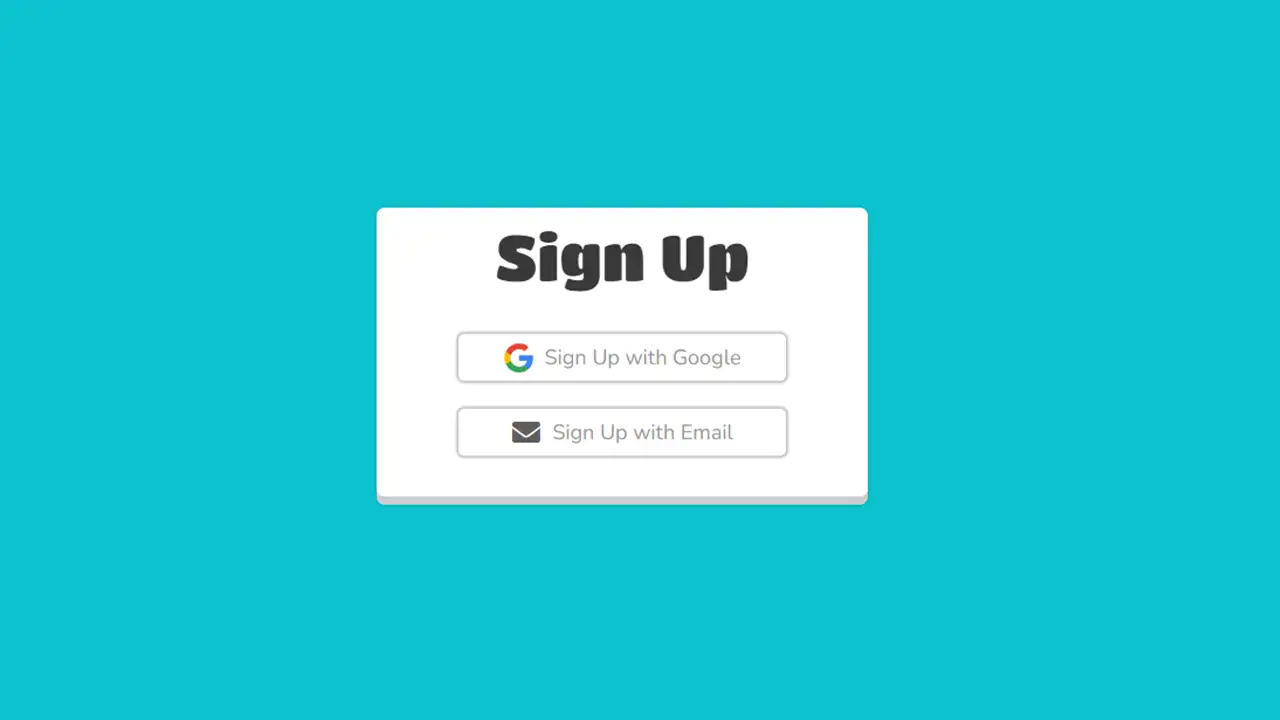 sign up with google account or email 