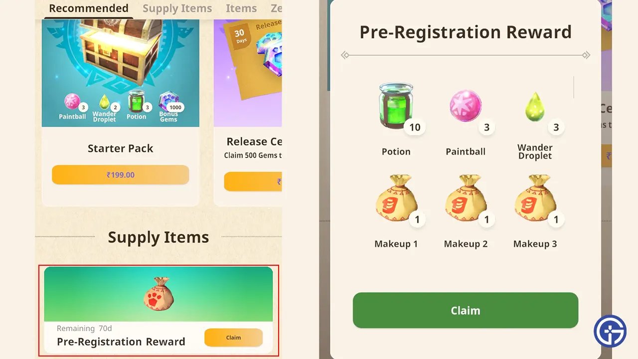 Claim Pre-Registration Rewards in MH Now