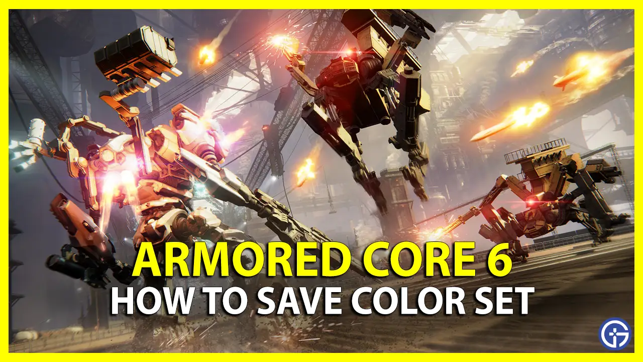 How To Save Color Set In Armored Core 6