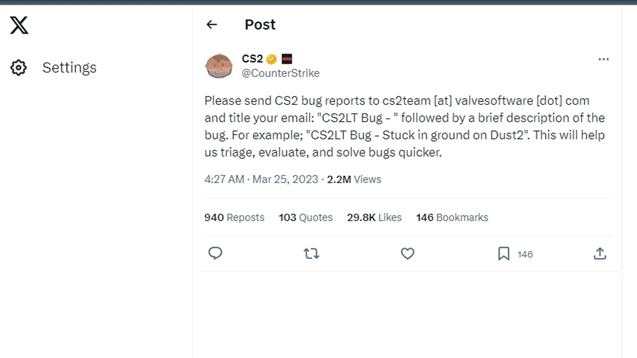 CS2 Report Bugs