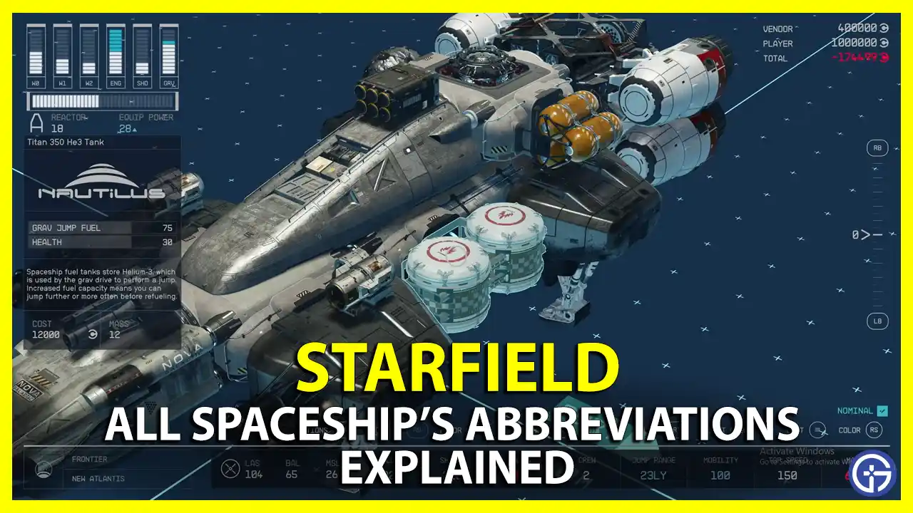 Starfield LAS BAL MSL ENG SHD GRV Meanings Explained