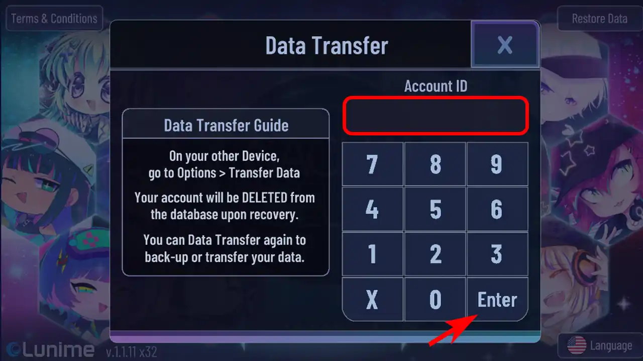 Transfer data in gacha club