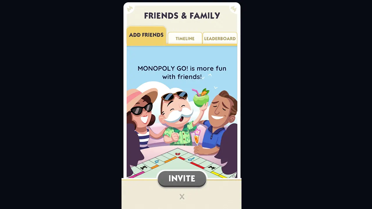 Why is the Monopoly Go Invite Button Greyed Out