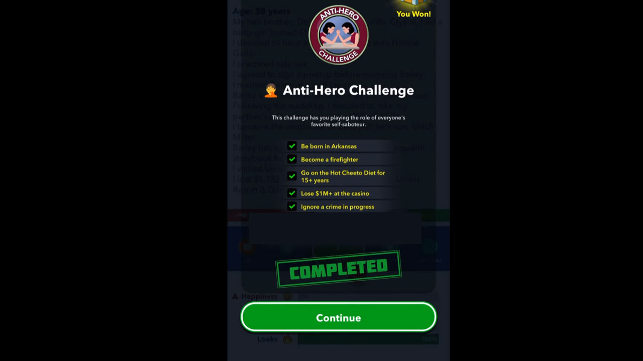 complete bitlife anti hero challenge