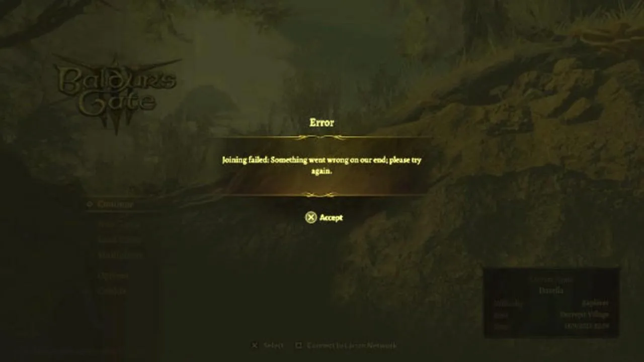fix Baldur’s Gate 3 joining failed error