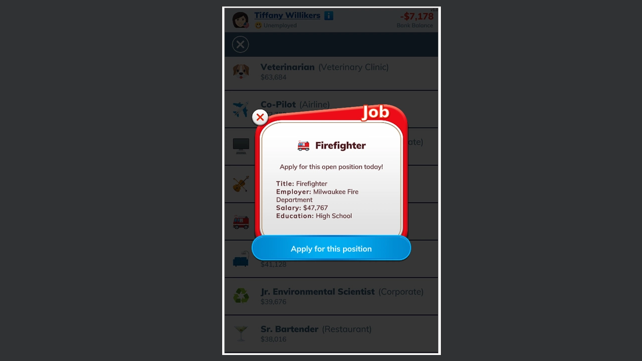 how to get a firefighter job in bitlife