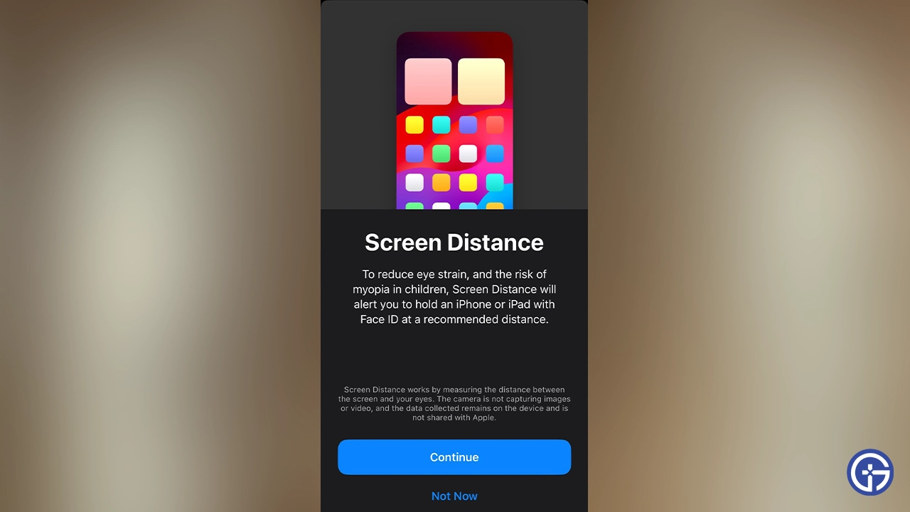 ios 17 screen distance alert