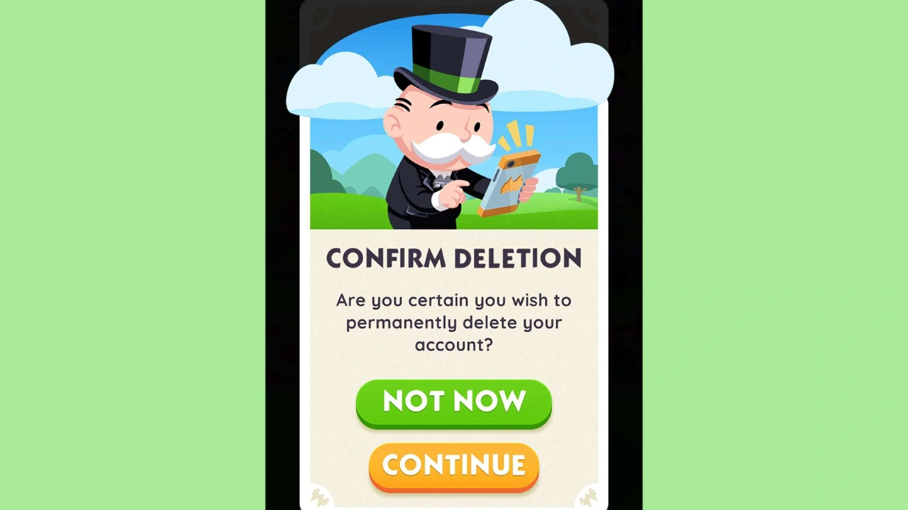 how to permanently delete your account in monopoly go 