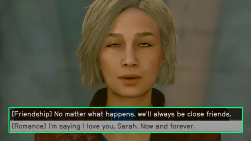 Romance Sarah Side Quest