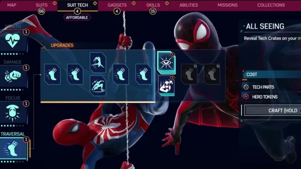 Best Suit Tech Upgrades in Spiderman 2
