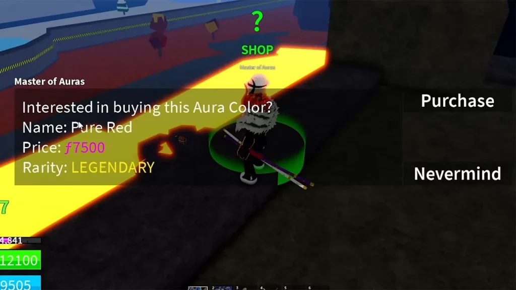 Get your own different colored aura in Blox fruits, fruit