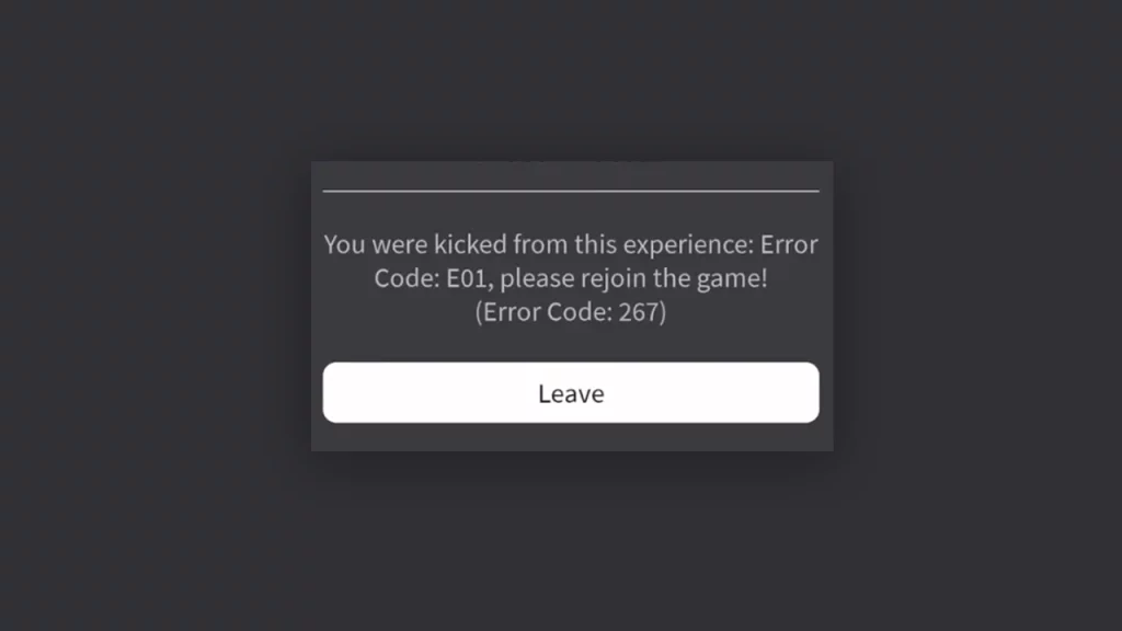 Roblox Error Code E01: How to Quickly Fix it