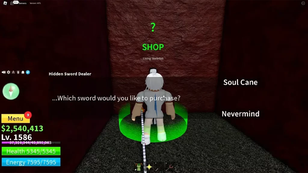 Obtain Soul Cane in Blox Fruits