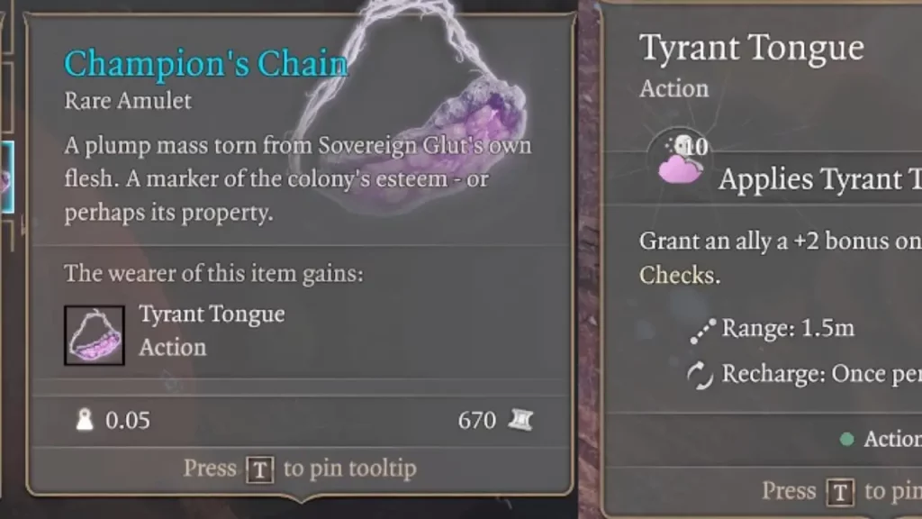 Champion's Chain is a unique rare necklace in BG3