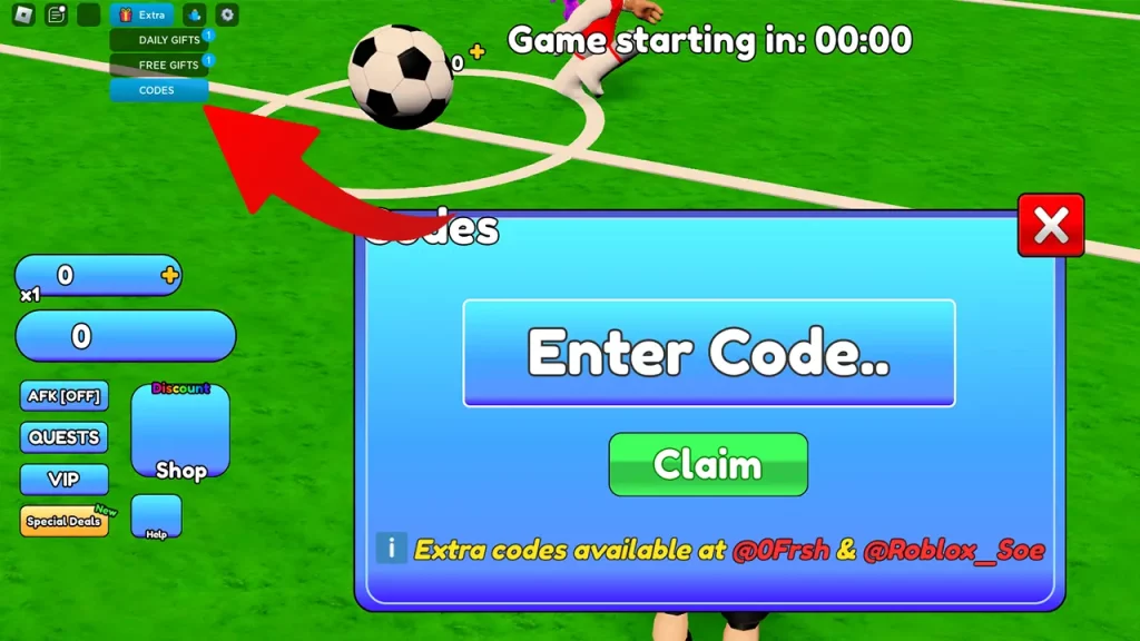 how to redeem soccer ball codes