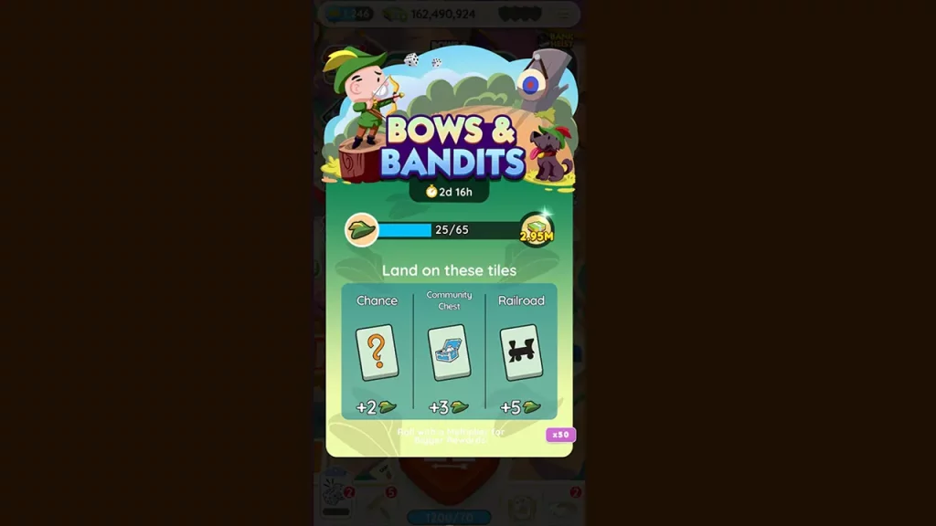 All Monopoly GO Bows and Bandits Milestones