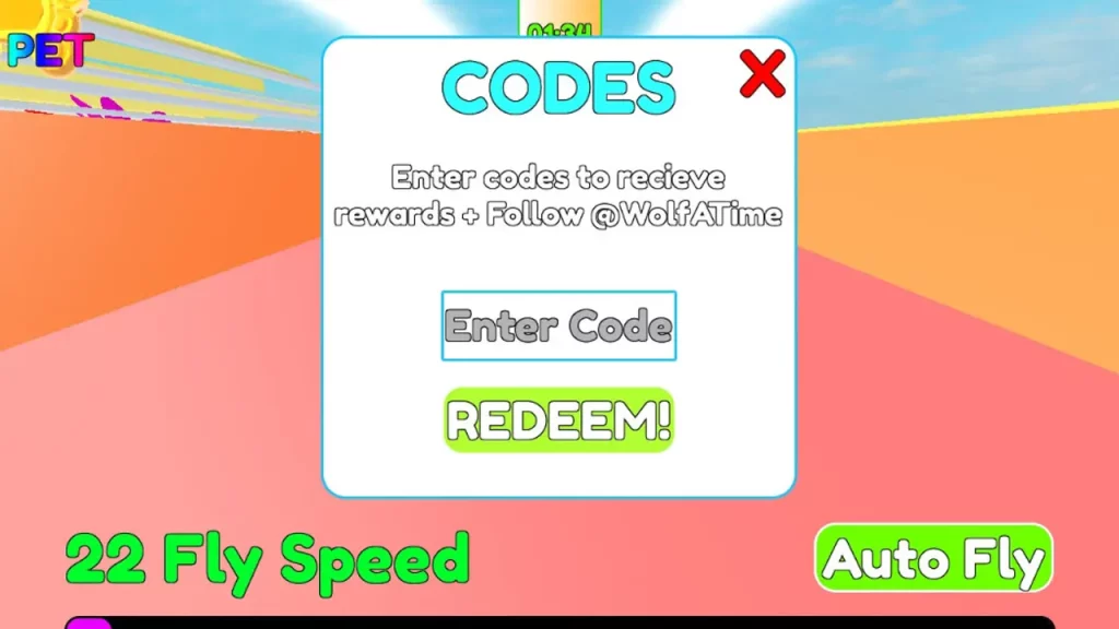 Roblox +1 Fly Every Second Codes 
