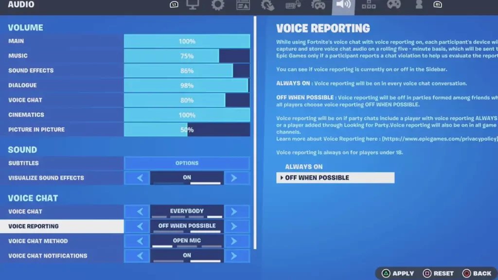 How To Turn On Voice Reporting In Fortnite