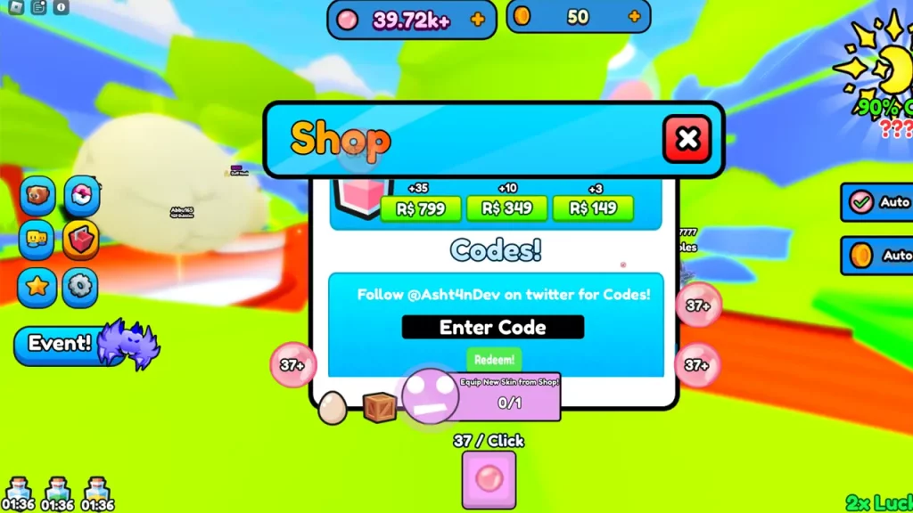 How to Redeem Codes in Blow a Bubble