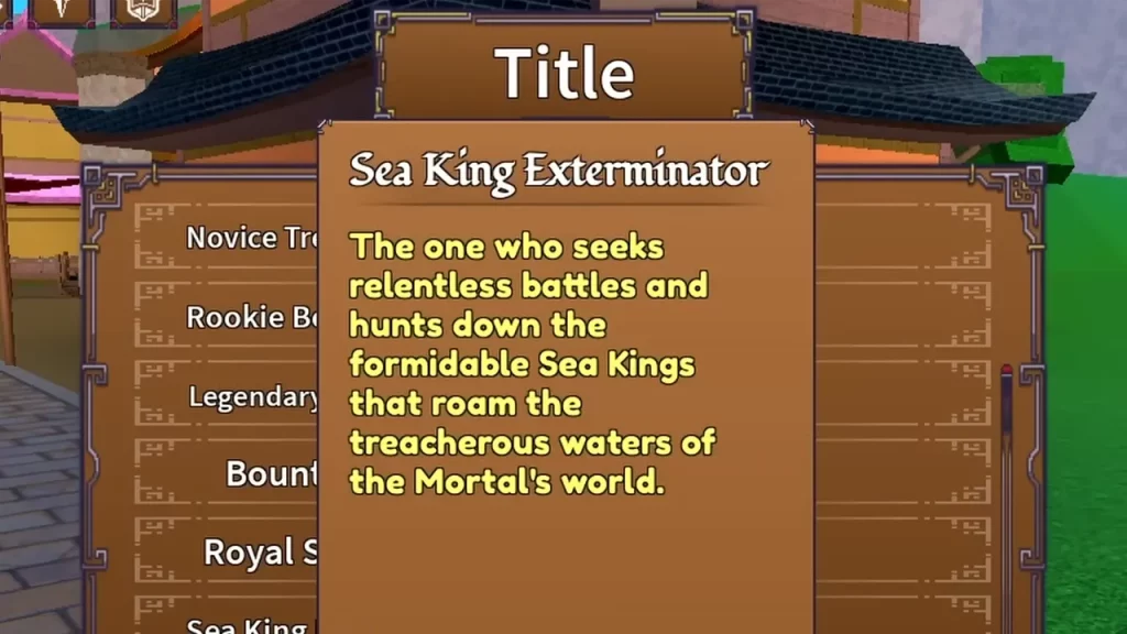 King Legacy How To Get Titles
