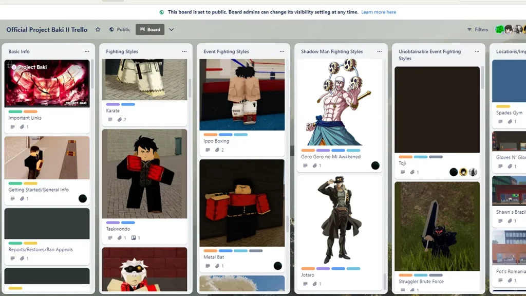 Anime Tales Trello link - Tips, tricks, and game details