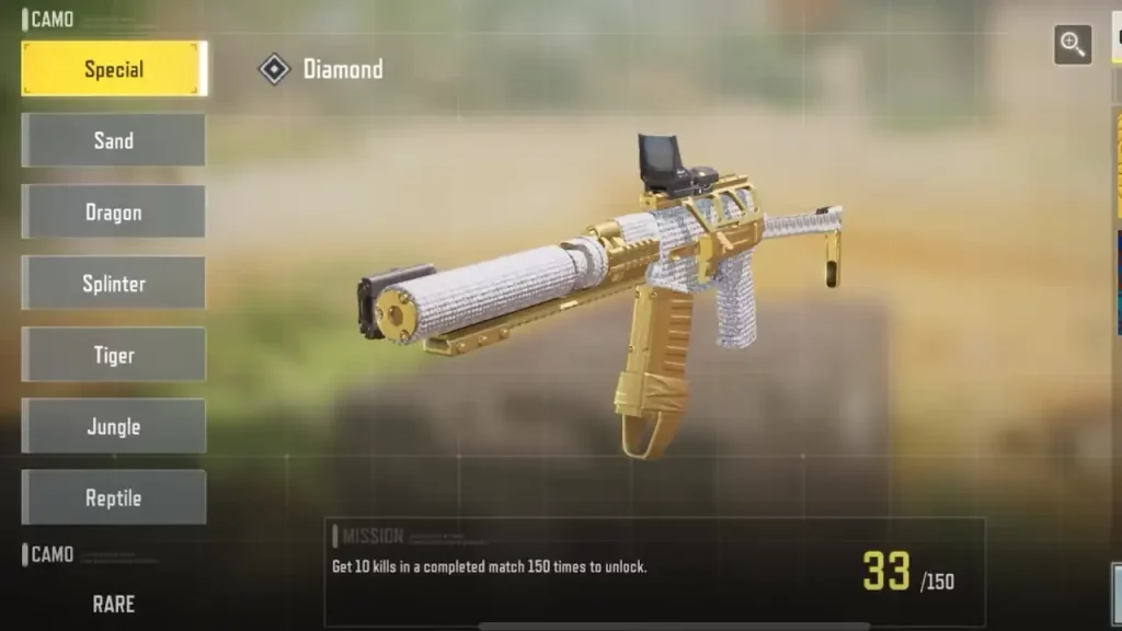 Requirements For Each Weapon To Get The Diamond Camo