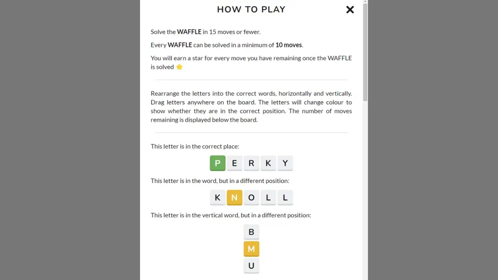 how to play waffle game
