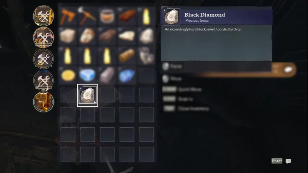 find black diamonds lotr return to moria