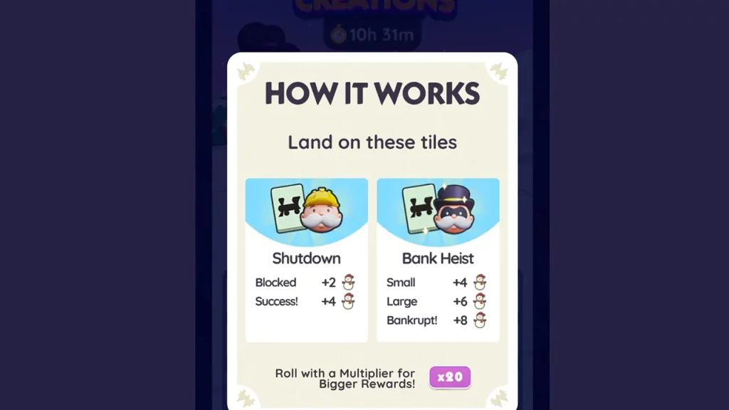 Monopoly GO Snowy Creations Tournament Rewards