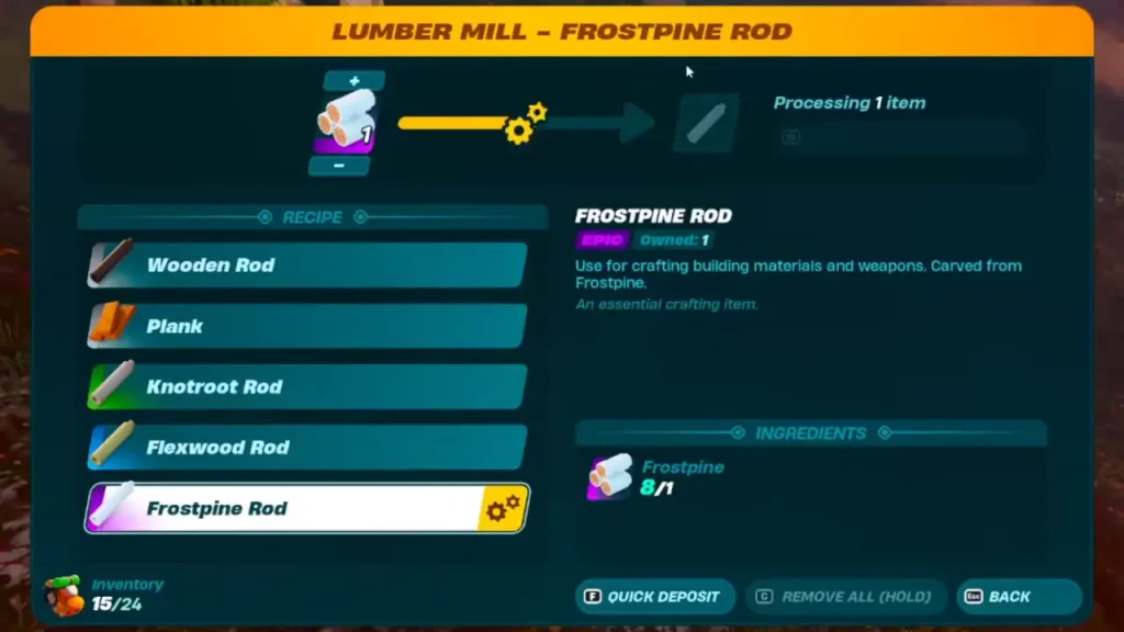 How to Craft Frostpine Rod in LEGO Fortnite