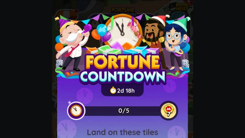 Monopoly GO Fortune Countdown Event Rewards List