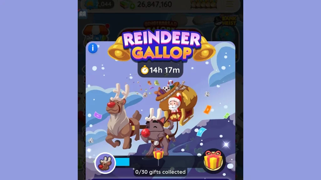 Monopoly GO Reindeer Gallop Tournament Rewards