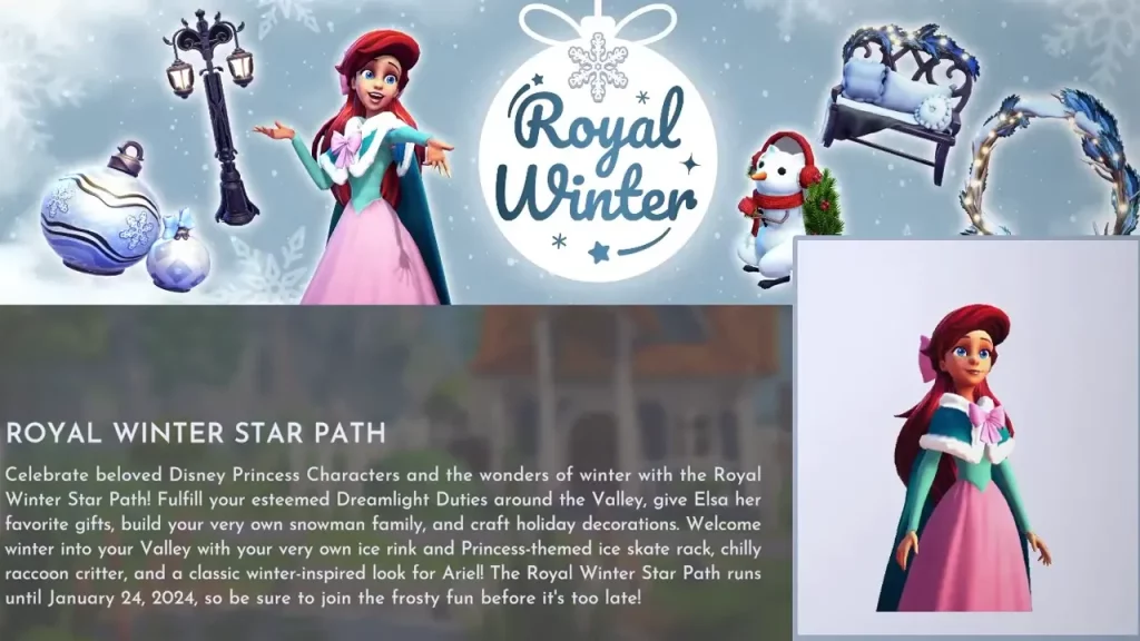 When does the Dreamlight Valley Royal Winter Star Path Event Release