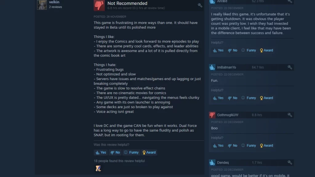 steam reviews of dc dual force
