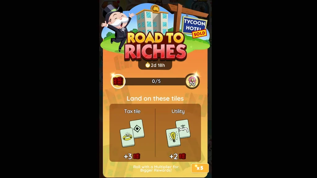 All Monopoly GO Road to Riches Event Tasks and Rewards