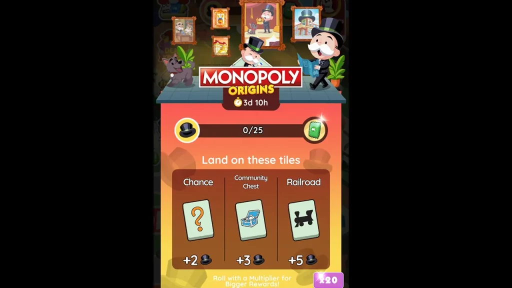 Monopoly Origins Event Milestones and Rewards in Monopoly GO